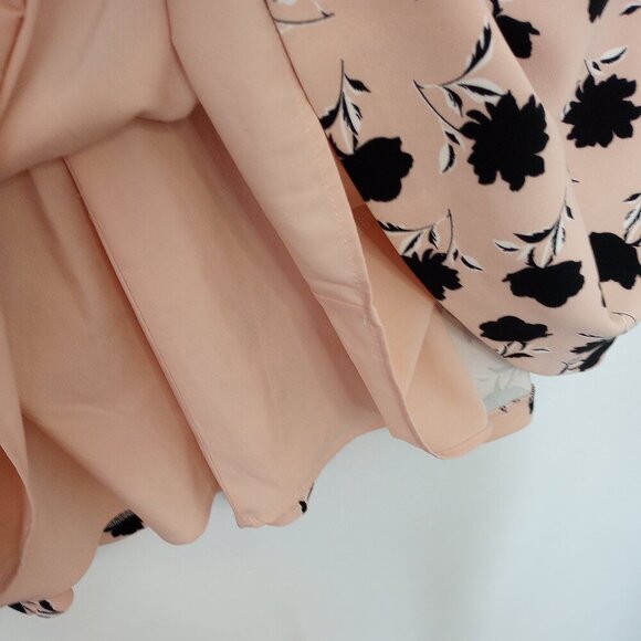 Ann Taylor Pink & Black Floral Flounce Hem Dress - Picture 5 of 8